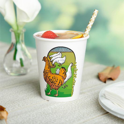 Boerderij Kippen Papieren Bekers