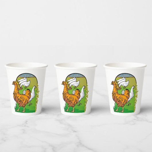 Boerderij Kippen Papieren Bekers