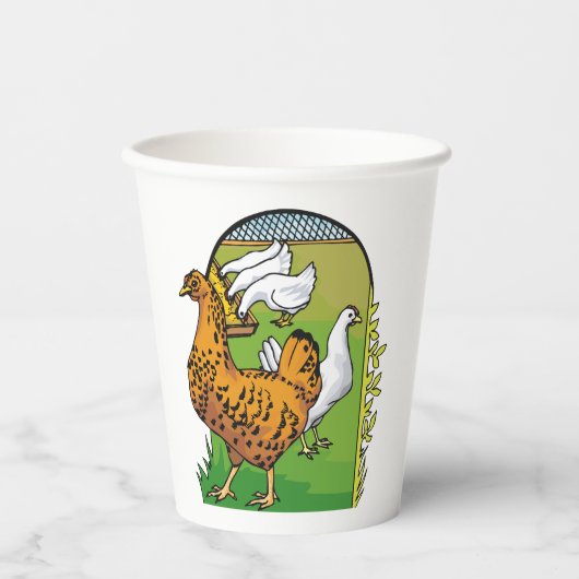 Boerderij Kippen Papieren Bekers (Voorkant)
