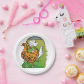 Boerderij Kippen Papieren Bordje (Feest)