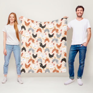 Boerderij kippen Patroon Fleece Deken