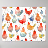 Boerderij Kippen Poster (Voorkant)