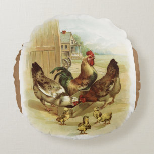 Boerderij kippen Rond Kussen