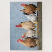 Boerderij kippen Roosters Natuur Dieren Schuif Legpuzzel (Verticaal)
