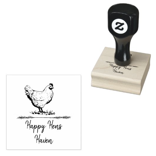Boerderij kippen rubberstempel (Gestempeld)