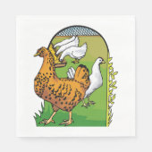 Boerderij Kippen Servet (Voorkant)