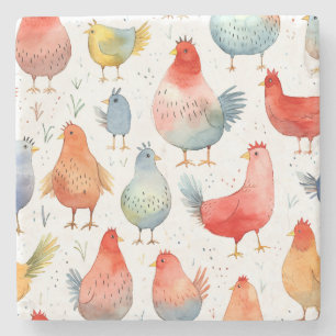 Boerderij Kippen Stenen Onderzetter