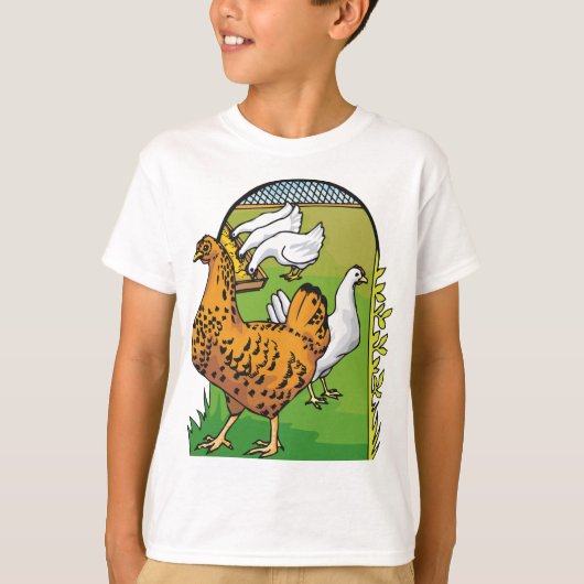 Boerderij Kippen T-shirt (Voorkant)