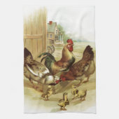  Boerderij kippen Theedoek (Verticaal)