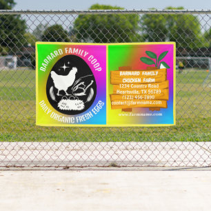 Boerderij Kippenboerderij Hout Kleurig Biologisch Spandoek