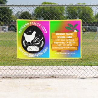 Boerderij Kippenboerderij Hout Kleurig Biologisch Spandoek