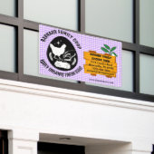 Boerderij Kippenboerderij Hout Patroon Paars Biolo Spandoek (Buitenkant Gebouw)