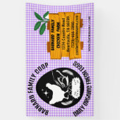 Boerderij Kippenboerderij Hout Patroon Paars Biolo Spandoek (Verticaal)