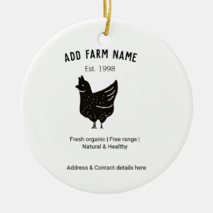Boerderij kippeneieren toevoegen naam jaar adres c keramisch ornament
