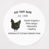 Boerderij kippeneieren toevoegen naam jaar adres c labels (Design 1)