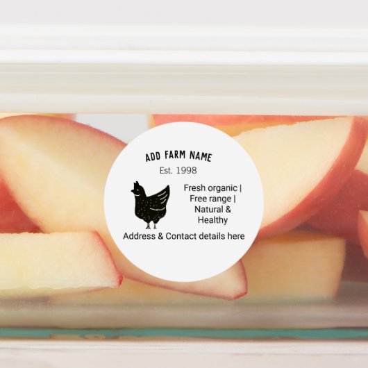 Boerderij kippeneieren toevoegen naam jaar adres c labels (Aangebracht)