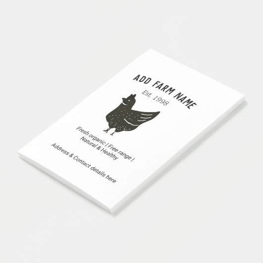 Boerderij kippeneieren toevoegen naam jaar adres c post-it® notes (Schuin)