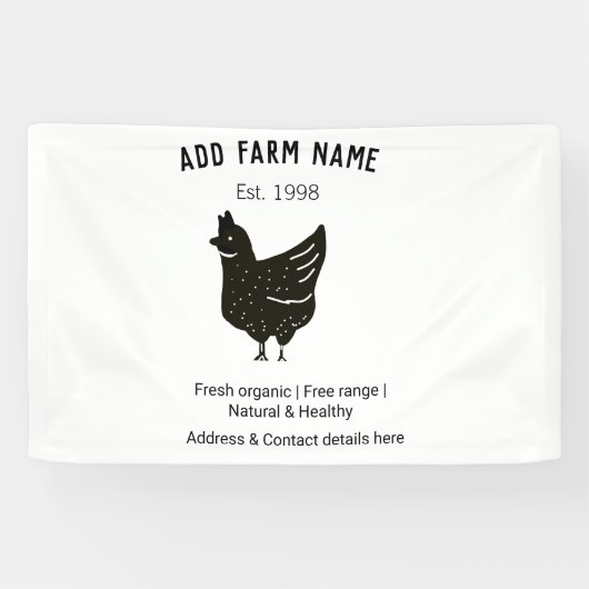 Boerderij kippeneieren toevoegen naam jaar adres c spandoek (Horizontaal)