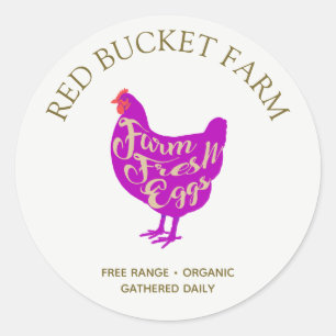 Boerderij: Klassieke ronde trek van kippeneieren Sticker