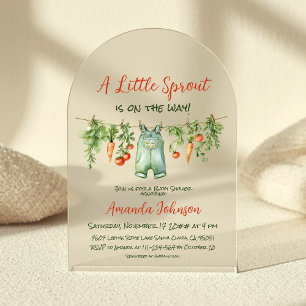 Boerderij Kleine Spruit Waskleine Baby Shower Boog Acryl Uitnodigingen
