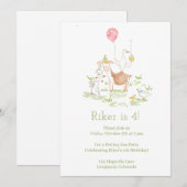 Boerderij Knuffel Dieren Verjaardagsfeest Uitnodig Kaart (Voorkant / Achterkant)