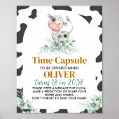 Boerderij Koe Birthday Time Capsule teken Poster (Voorkant)