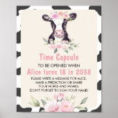 Boerderij Koe Birthday Time Capsule teken Poster (Voorkant)