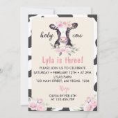 Boerderij Koe Birthday Uitnodiging (Voorkant)