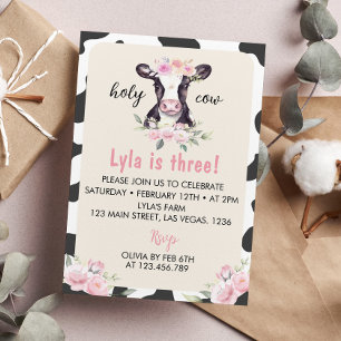 Boerderij Koe Birthday Uitnodiging