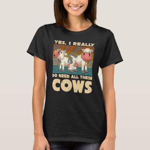 Boerderij Koe   Boer Boerderij Dier Retro Koe T-shirt