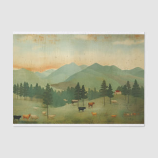 Boerderij koe  decoupage tissuepapier