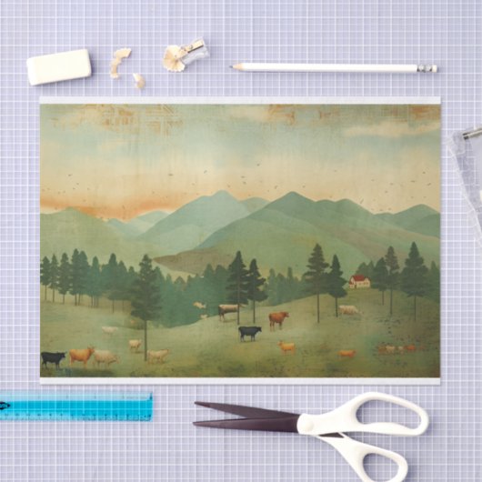 Boerderij koe decoupage tissuepapier (Craft)