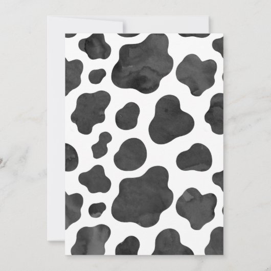 Boerderij Koe Eerste Verjaardagsuitnodiging Kaart (Achterkant)