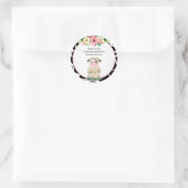 Boerderij Koe Floral Girls Birthday Sticker (Tas)