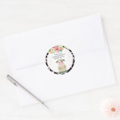 Boerderij Koe Floral Girls Birthday Sticker (Envelop)