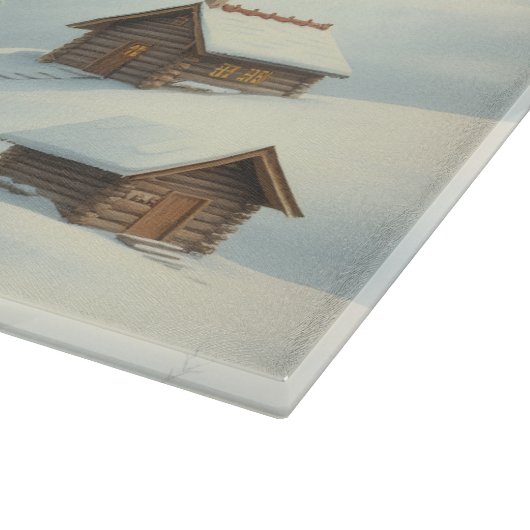 Boerderij Koe in Preppy Winter Kleding en Pet Wint Snijplank (Hoek)