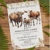 Boerderij Koe Kalf Baby shower Boho Waterverf Kaart