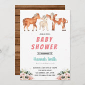 Boerderij koe paard schaap baby shower feest kaart (Voorkant / Achterkant)