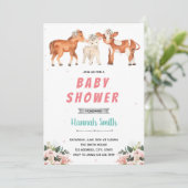 Boerderij koe paard schaap babyshowerfeestje kaart (Staand voorkant)