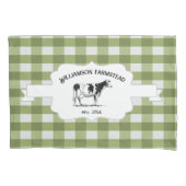 Boerderij Koe Pillow Hoesje Groene Buffalo Plaid Kussensloop (Voorkant)