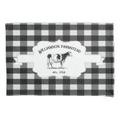 Boerderij Koe piloot Hoesje zwarte buffelplaat Kussensloop (Voorkant)