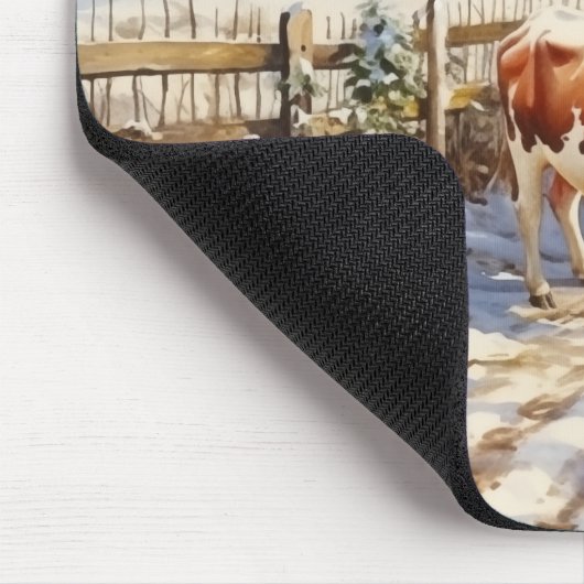  Boerderij Koe Tractor Winter Muismat (Hoek)