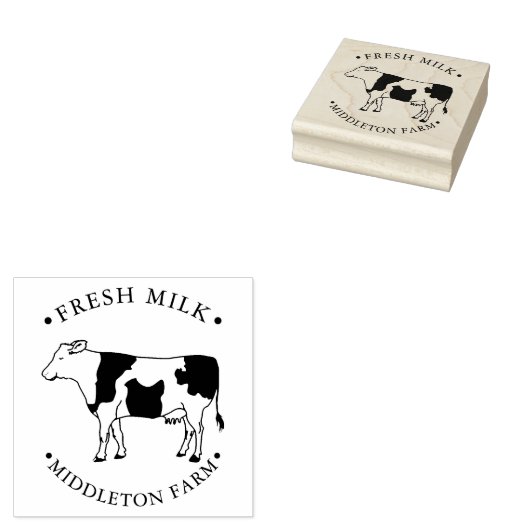 Boerderij Koe - verse melk Rubberstempel (Gestempeld)