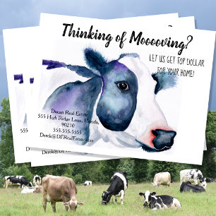 boerderij koe verwijzing vastgoed marketing verkop briefkaart
