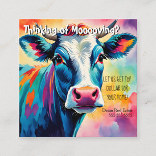 boerderij koe Verwijzing Vastgoed Marketing Verkop Vierkante Visitekaartje