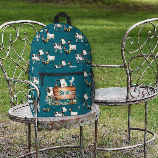 Boerderij Koeien Kippen Gepersonaliseerde Kinder R Bedrukte Rugzak