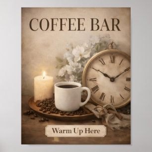 Boerderij koffiebar wandkunst print