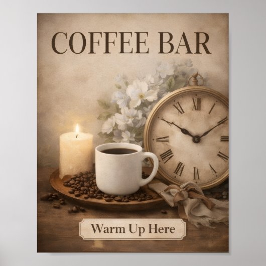 Boerderij koffiebar wandkunst print (Voorkant)