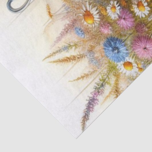 Boerderij koffiepot en wilde bloemen tissuepapier (Detail)