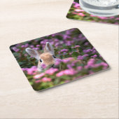 Boerderij konijn kartonnen onderzetters (Schuin)